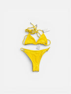 Chrome Hearts Yellow Jacquard Triangle Bikini – Size Small