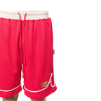 Advisory Board Crystals Script Mesh Shorts – Red