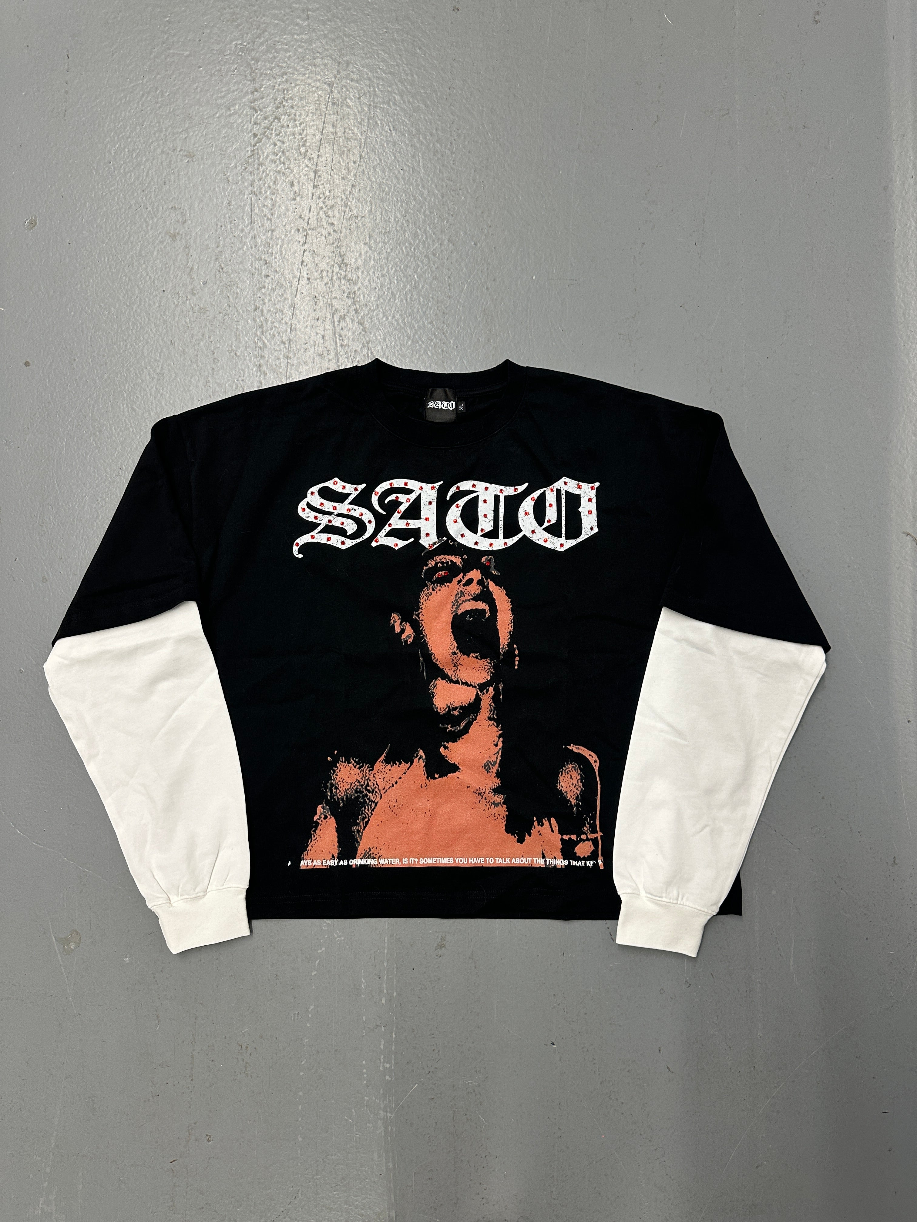 SATO Grunge Long Sleeve - Black/White