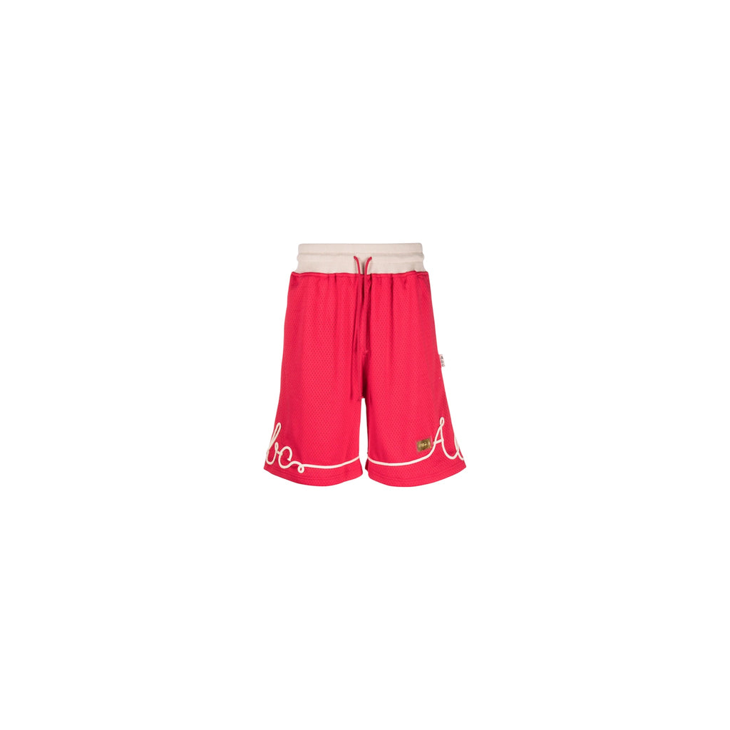 Advisory Board Crystals Script Mesh Shorts – Red