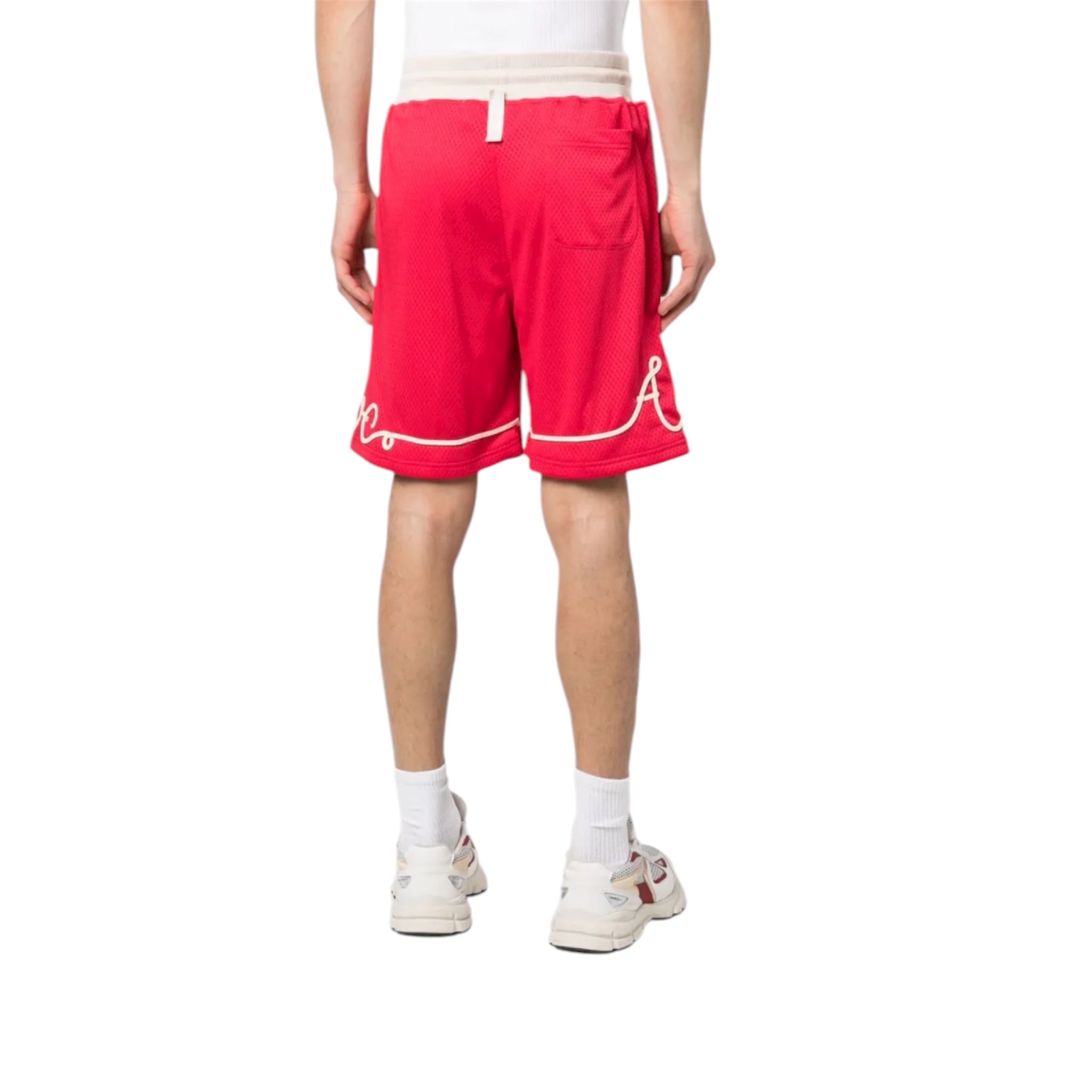 Advisory Board Crystals Script Mesh Shorts – Red