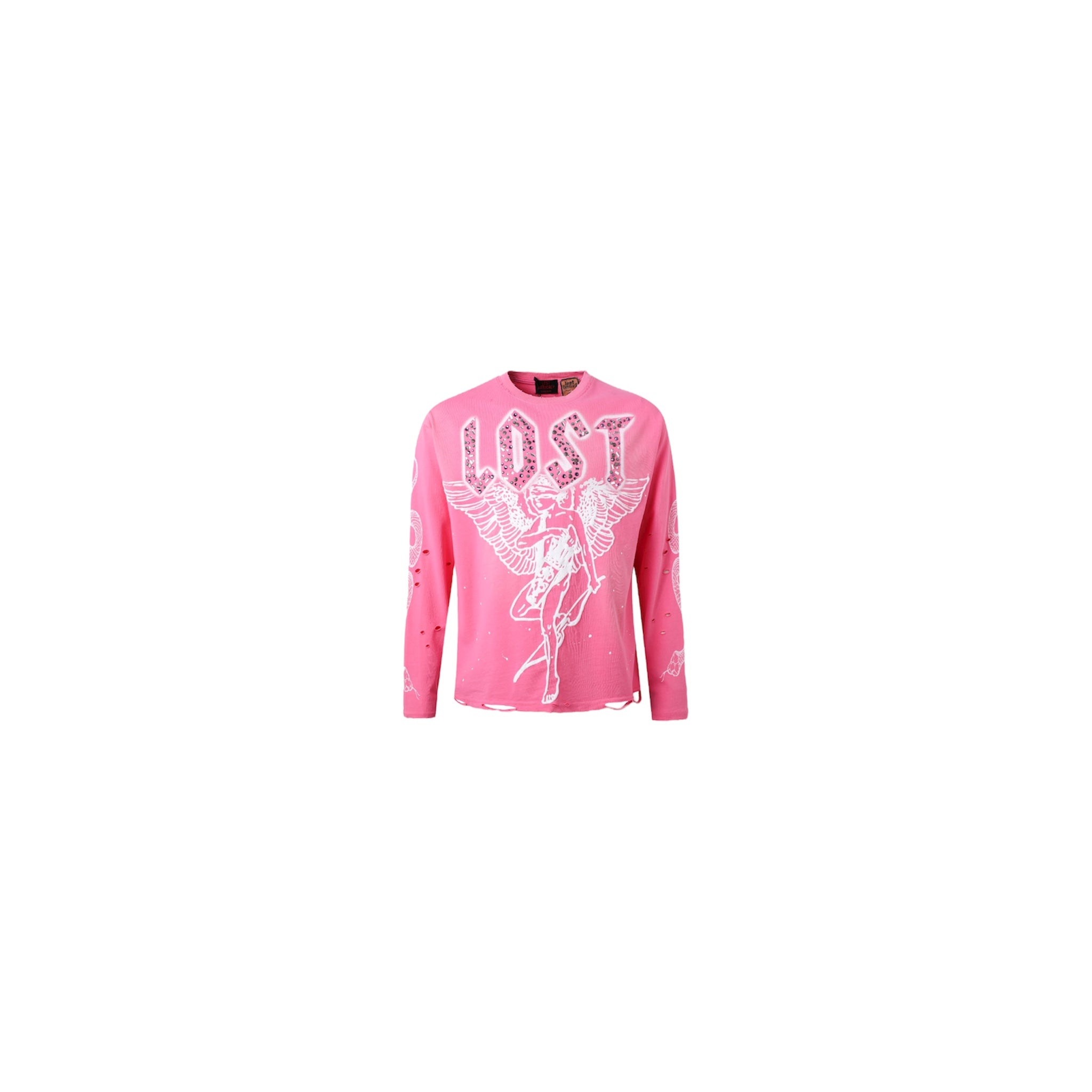 Lost Intricacy Angel Rhinestone Long Sleeve – Pink