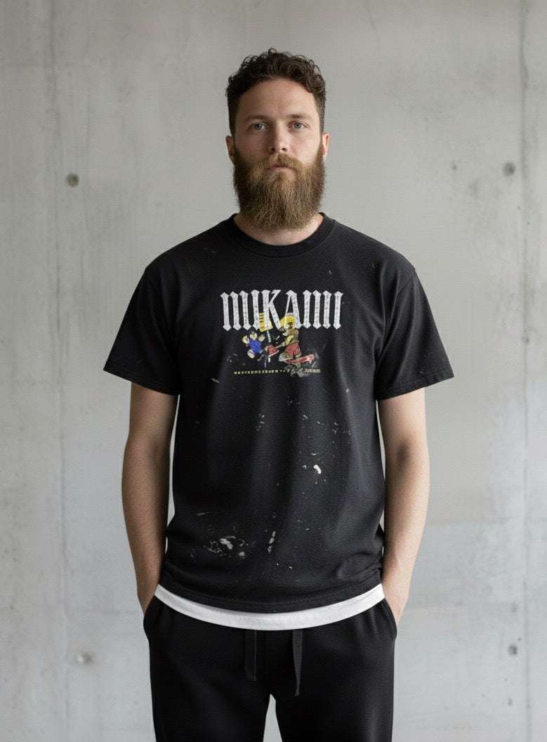 Mi Kami “Skateboarding Is Not a Crime” Vintage Rhinestone Tee – Size XL