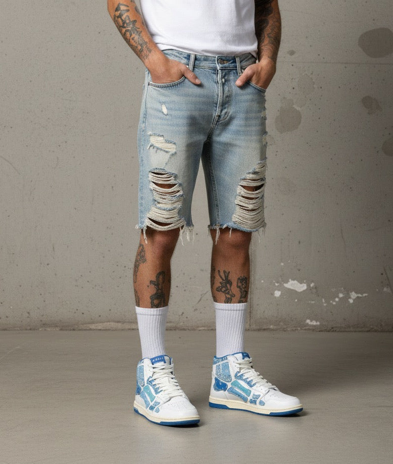 Amiri Skel-Top High "Blue Bandana" – Size 40