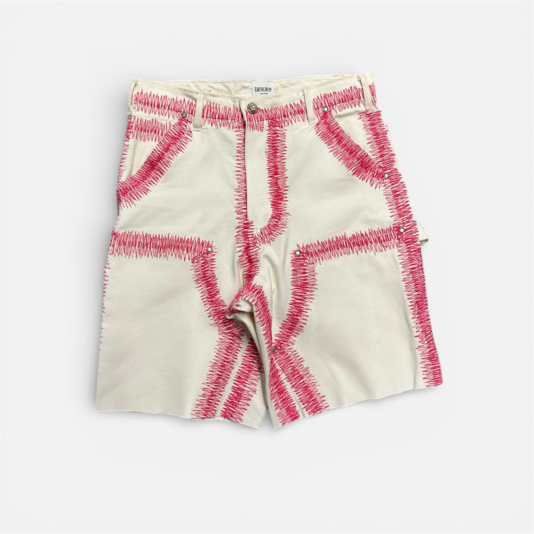 Earthling VIP White/Pink Contrast Stitch Denim – Size 34
