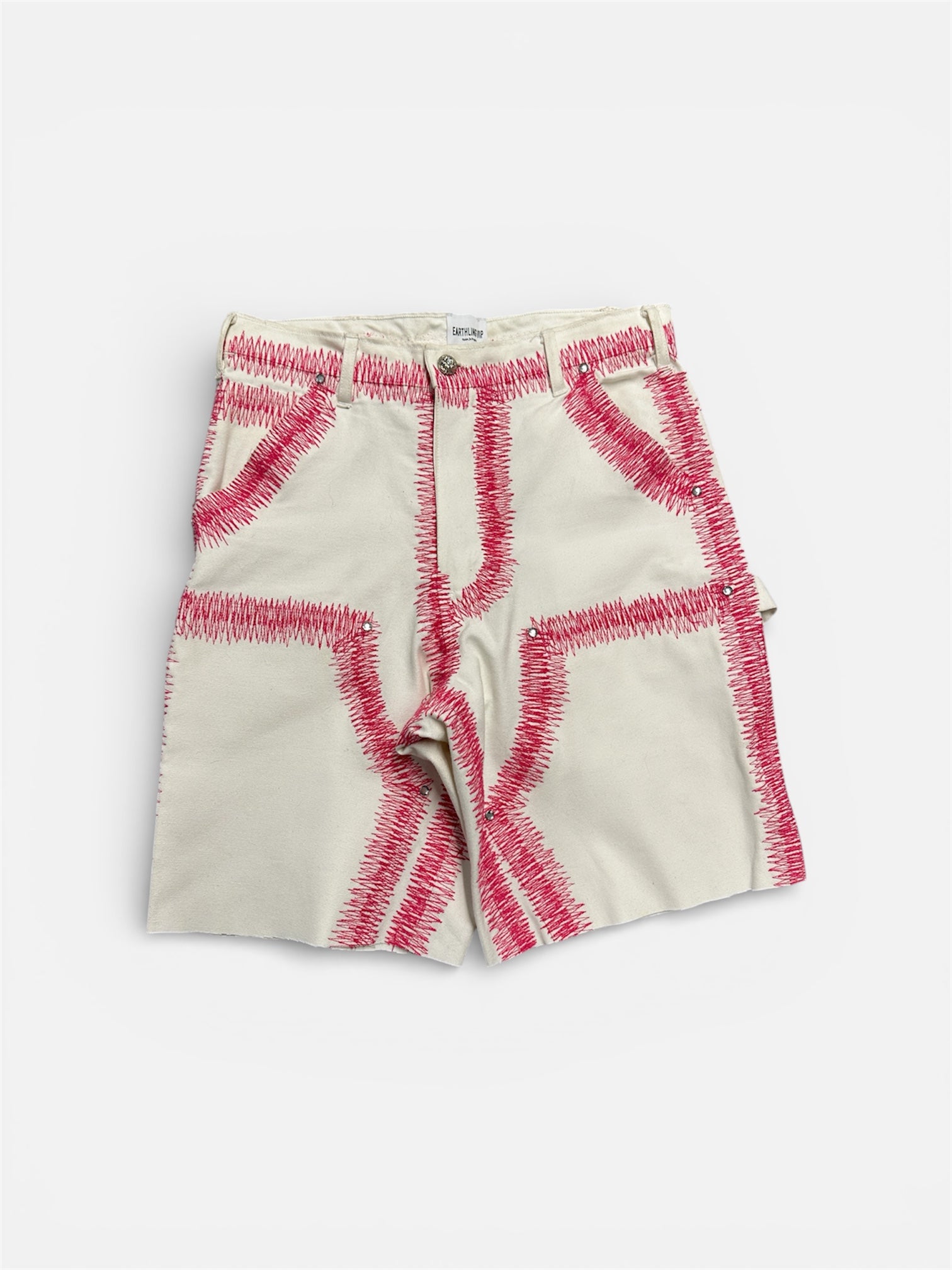 Earthling VIP White/Pink Contrast Stitch Denim – Size 34