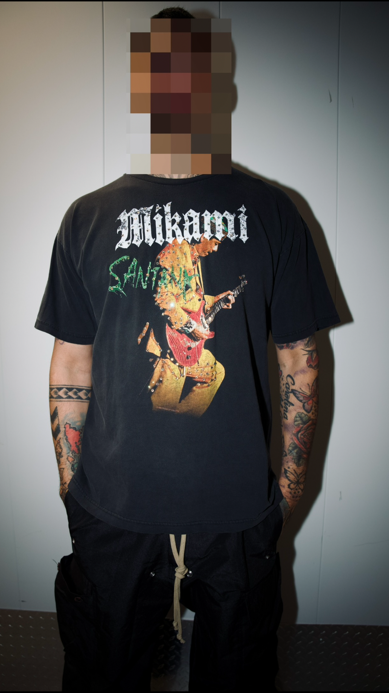 MIKAMI × Santana — One-of-One Crystal Tee XL