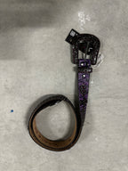 B.B. Simon Crystal Belt "Purple Croc"