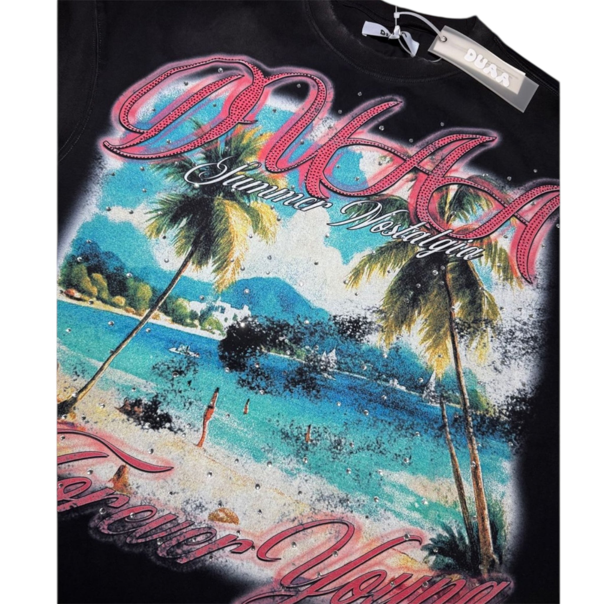 Glory Black Rhinestone Tee – Forever Young