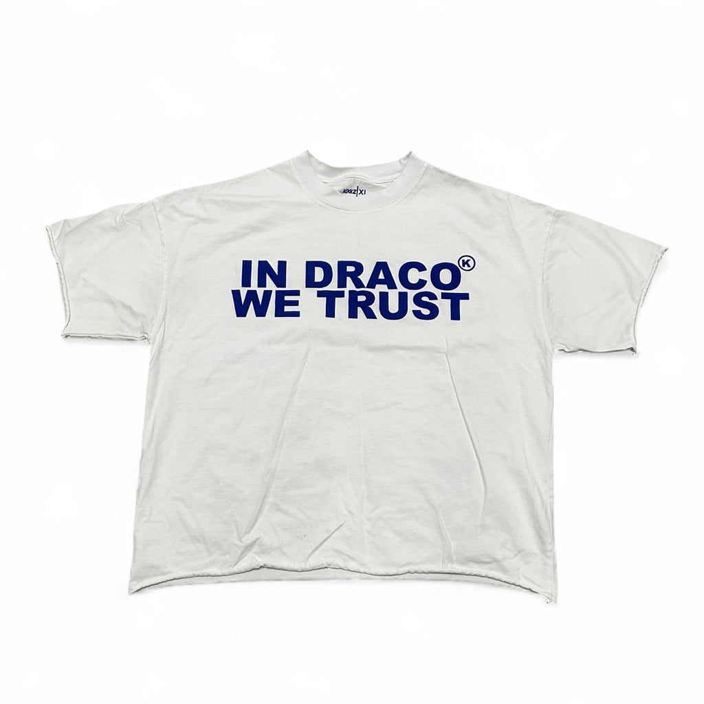 “In Draco We Trust” Graphic Tee – White (Used, 8/10)